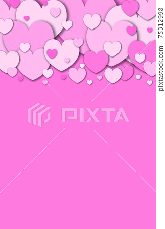 Valentine's material A frame with pastel pink hearts gathered at the top. There are other colors in the vertical direction. Valentine's material A frame with pastel pink hearts gathered at the top. There are other colors in the vertical direction. 75312998