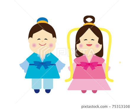 Vector illustration of Orihime and Hikoboshi Tanabata Vector illustration of Orihime and Hikoboshi Tanabata 75313108