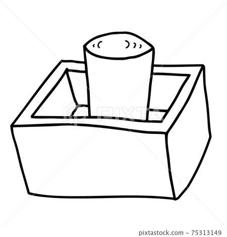 Cold sake (sake) line art illustration of Masu sake Cold sake (sake) line art illustration of Masu sake 75313149