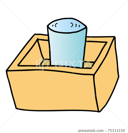 Illustration of Masu sake of cold sake (sake) Illustration of Masu sake of cold sake (sake) 75313150