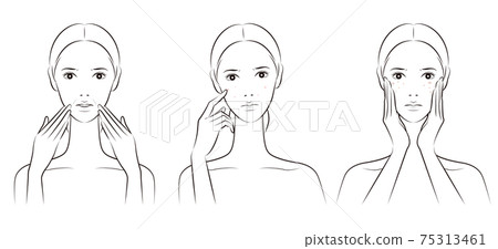 Vector illustration of a woman doing skin care Vector illustration of a woman doing skin care 75313461