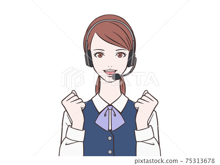 操作員女人做膽量的姿勢 操作員女人做膽量的姿勢 75313678