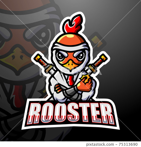 Samurai rooster mascot esport logo design 75313690