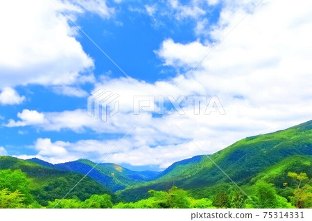 伏波山的天空和腳下的新鮮綠色 伏波山的天空和腳下的新鮮綠色 75314331