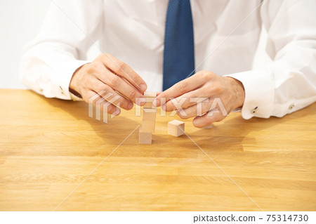 商業形象積木的男人 商業形象積木的男人 75314730