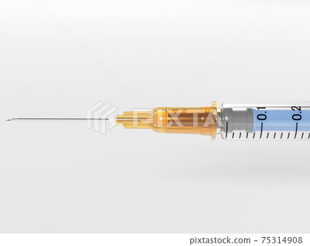 裝有針頭的注射器尖端的特寫照片 75314908