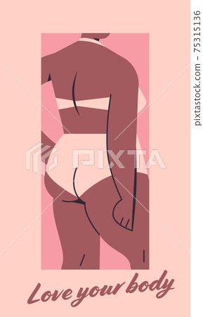 plus size girl in bikini overweight woman standing pose love your body concept closeup portrait vertical plus size girl in bikini overweight woman standing pose love your body concept closeup portrait vertical 75315136