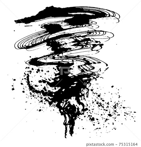 Tornado tornado typhoon handwritten brush illustration 75315164