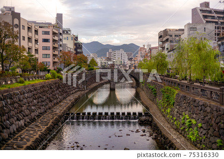 Overall view from the top of Nagasaki Meganebashi Overall view from the top of Nagasaki Meganebashi 75316330