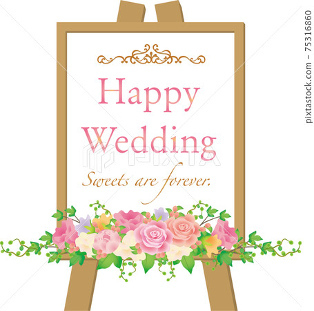 Happy wedding board 75316860