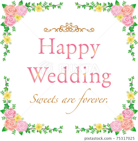 Happy wedding title label 75317025