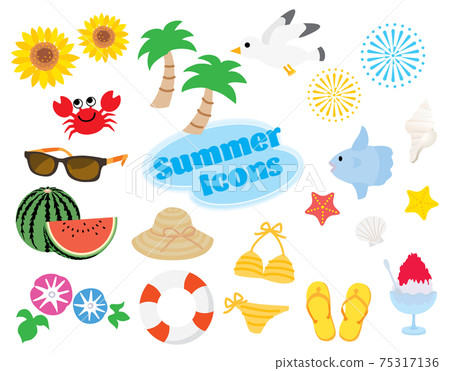 Summer illustration icon set 75317136