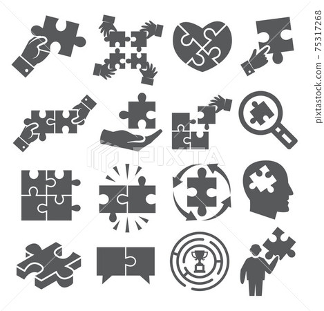 Puzzle icons set on white background 75317268