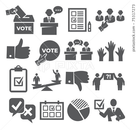 Vote icons set on white background - Stock Illustration [75317273] - PIXTA