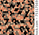 Hexagon Orange Camouflage seamless patterns 75317569