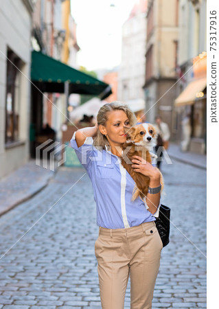 young woman in old city. 75317916