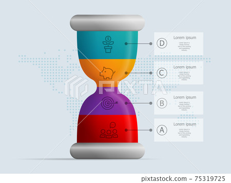 hourglass, sandglass infographics 4 steps for business presentation hourglass, sandglass infographics 4 steps for business presentation 75319725
