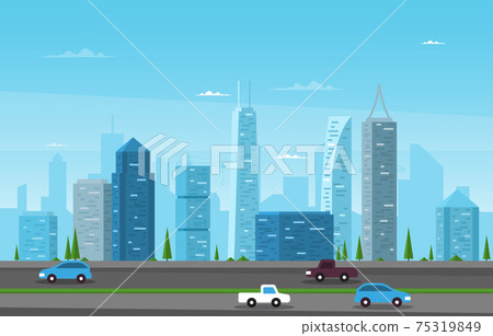 Street City Building Construction Cityscape Skyline Business Illustration Street City Building Construction Cityscape Skyline Business Illustration 75319849