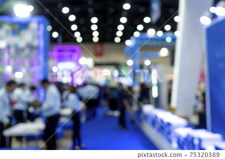 Blur image of  Exhibition trade fair  event convention hall 75320389