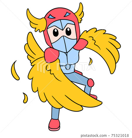 a cool winged superhero, doodle icon image kawaii a cool winged superhero, doodle icon image kawaii 75321018