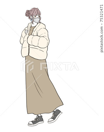 Fashion illustration_winter / woven mask 75321471