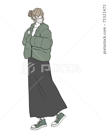 Fashion illustration_winter / woven mask 75321472