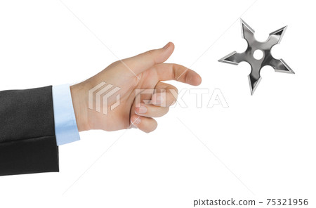 Hand is throwing ninja shuriken Hand is throwing ninja shuriken 75321956