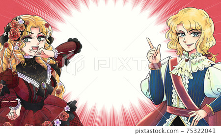 Retro Shojo Manga Touch-Prince and Princess-Concentrated Line 75322041