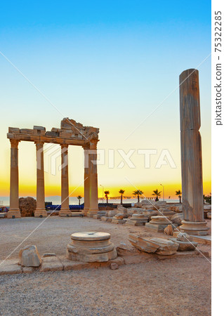 Old ruins in Side, Turkey at sunset Old ruins in Side, Turkey at sunset 75322285