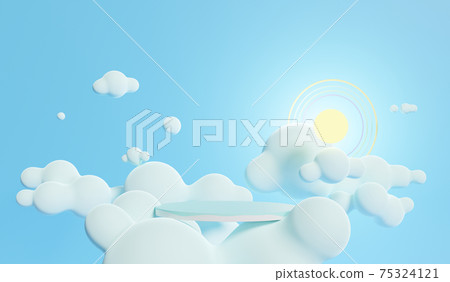 Abstract colorful pastel background with cylinder podium, Geometry stand for kids or baby products. 3D render. Abstract colorful pastel background with cylinder podium, Geometry stand for kids or baby products. 3D render. 75324121