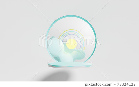Abstract colorful pastel background with cylinder podium, Geometry stand for kids or baby products. 3D render. Abstract colorful pastel background with cylinder podium, Geometry stand for kids or baby products. 3D render. 75324122