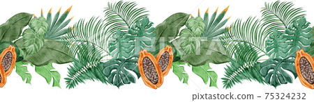 熱帶熱帶植物連續線模式 熱帶熱帶植物連續線模式 75324232
