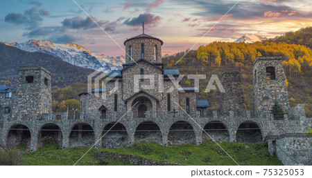 Fiagdon Monastery in the Caucasus Mountains. Fiagdon Monastery in the Caucasus Mountains. 75325053