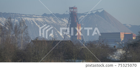 Residential buildings on the background of industrial production Residential buildings on the background of industrial production 75325070
