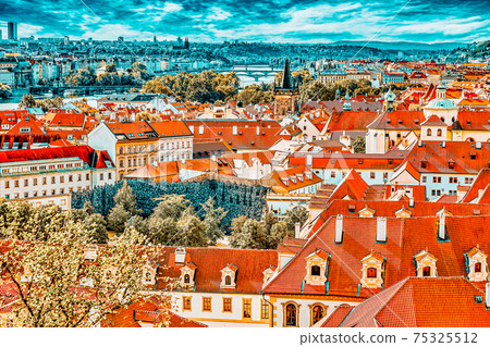 Area Lesser Town of Prague, near the church Saint Vitus, Ventseslaus and Adalbert. Czech Republic. Area Lesser Town of Prague, near the church Saint Vitus, Ventseslaus and Adalbert. Czech Republic. 75325512