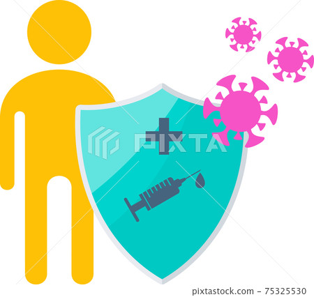 Vaccination process icon. Strengthening and protecting the immune system. Vaccination process icon. Strengthening and protecting the immune system. 75325530