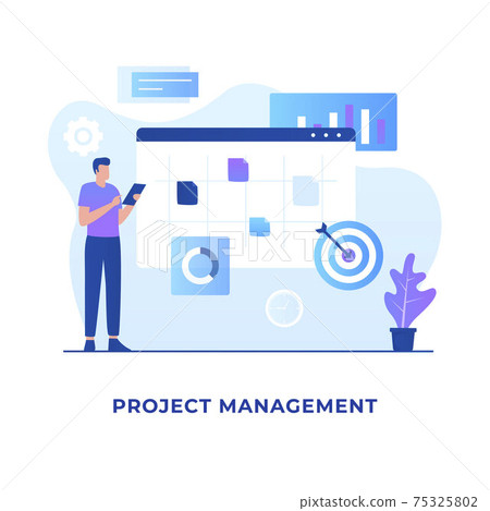 Flat design of project management concept.... - Stock Illustration ...