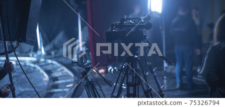 stream at a concert in a hall without spectators 75326794