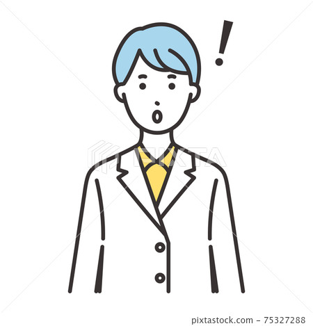 Female researcher facial expression surprised Female researcher facial expression surprised 75327288