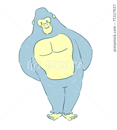 Diagonal standing gorilla Diagonal standing gorilla 75327657