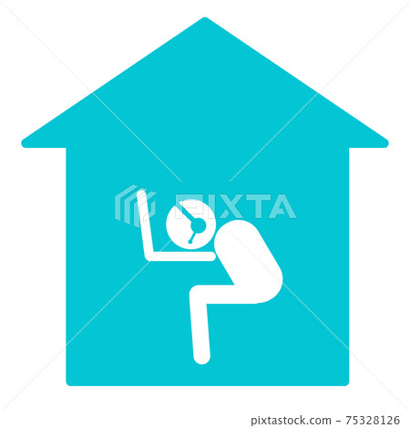 Icon of teleworking and stressed and depressed Fatiguing WFH illustration Icon of teleworking and stressed and depressed Fatiguing WFH illustration 75328126