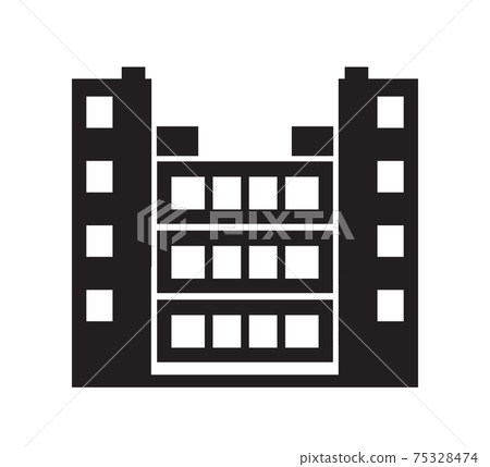 Vector element silhouette single house construction building Vector element silhouette single house construction building 75328474