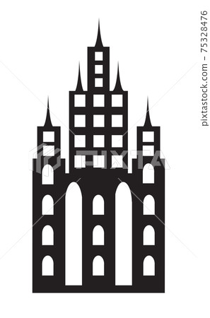 Vector element silhouette single skyscraper construction building Vector element silhouette single skyscraper construction building 75328476