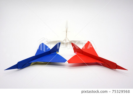 Tricolor paper plane Tricolor paper plane 75329568