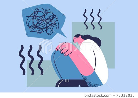 Stress, depression, having grief concept 75332033