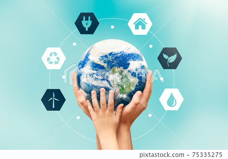 Earth globe in hands. Environmental protection Earth globe in hands. Environmental protection 75335275