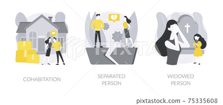 Living together abstract concept vector illustrations. 75335608