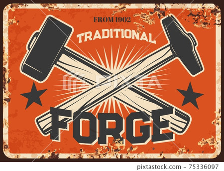 Traditional blacksmith forge rusty metal plate Traditional blacksmith forge rusty metal plate 75336097