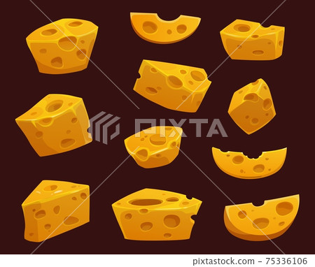 Cheese with holes cartoon vector of dairy food 75336106