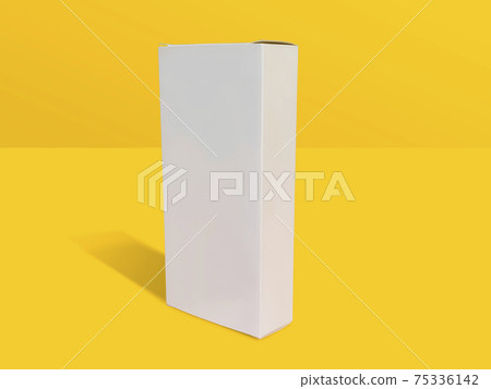 White Folding Cartons Isolated On Yellow Color Background. Straight Tuck End. Paperboard Boxes Front Corner Side View. Vertical Position. Suitable For Product Packaging Mock Up White Folding Cartons Isolated On Yellow Color Background. Straight Tuck End. Paperboard Boxes Front Corner Side View. Vertical Position. Suitable For Product Packaging Mock Up 75336142